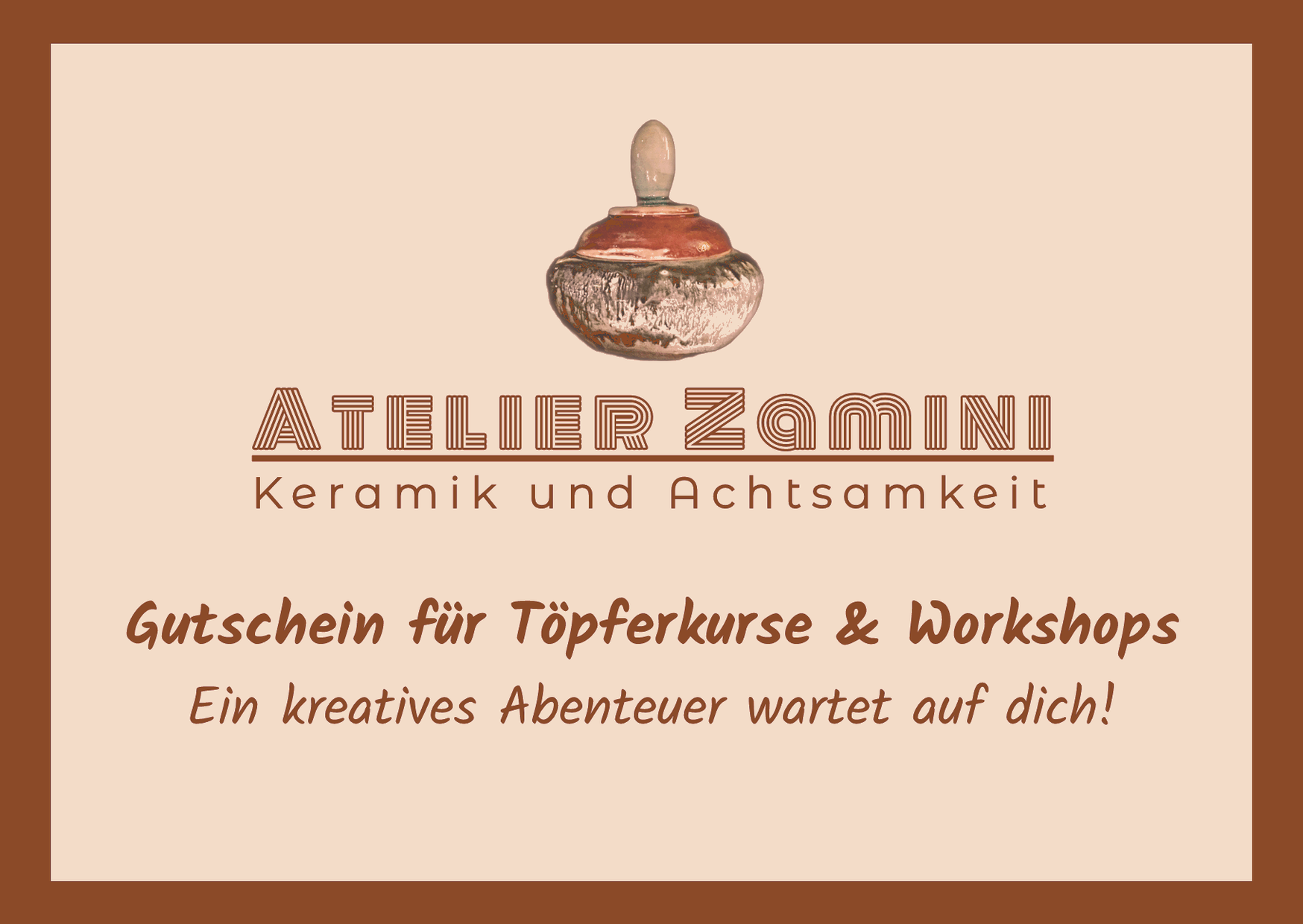 Vorschau des Geschenkgutscheins vom Atelier Zamini